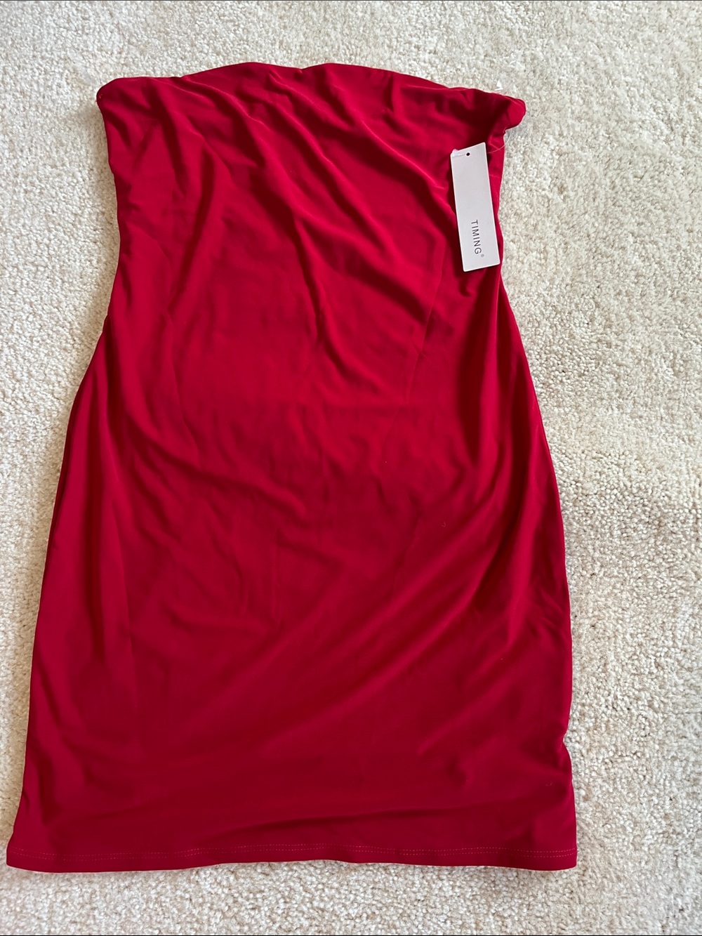 Timing Strapless Red Bodycon Dress